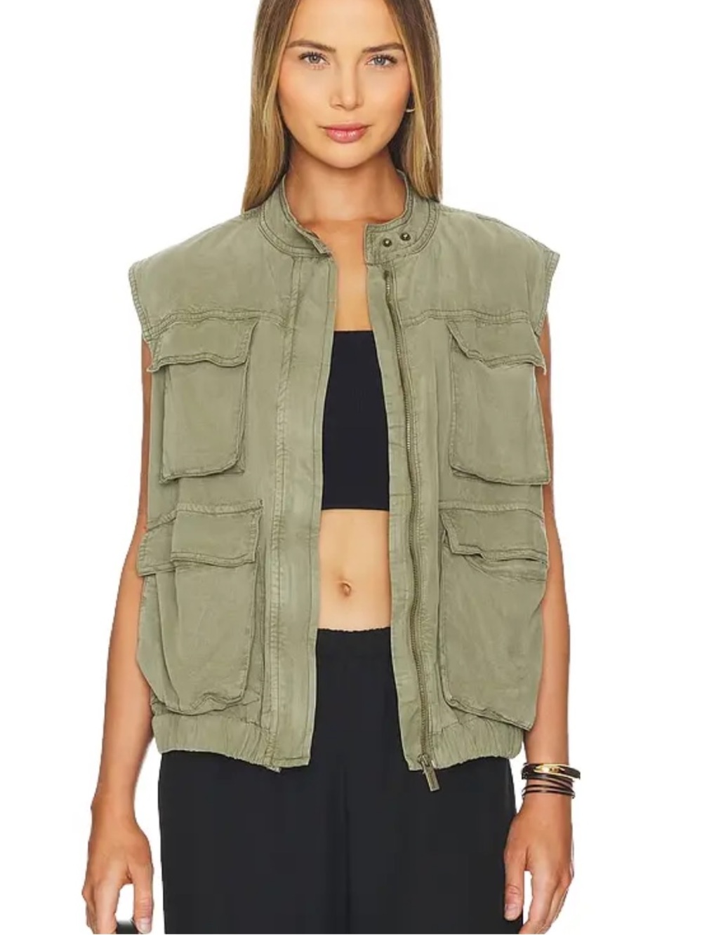 Sanctuary Field Utility Vest in Olive